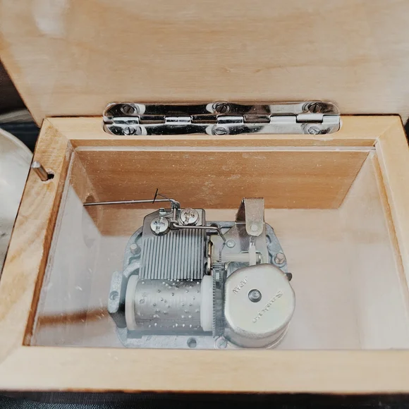 VINTAGE "Sorrento" Music Box With Brown Floral Design - Picture 5 of 6